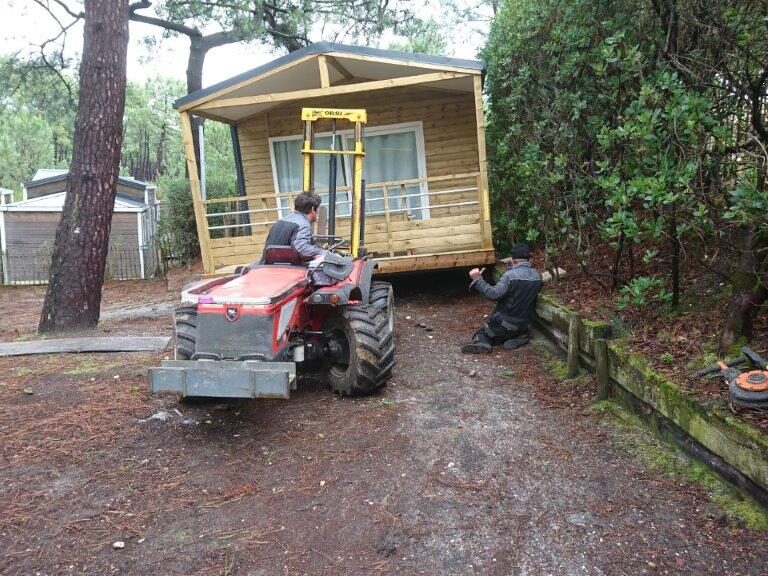 positionnement avec précision acheminement mobil-home