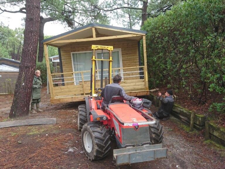 utilisation de plaque de roulage pour acheminement mobil-home