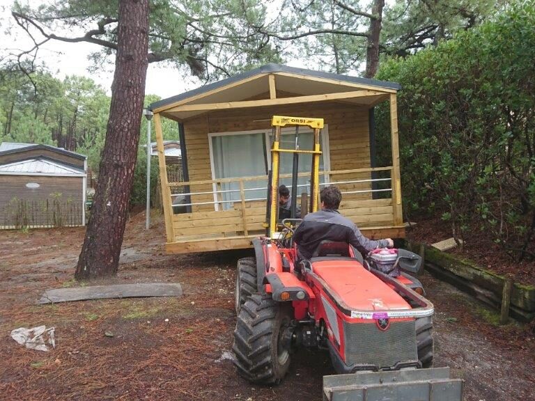 utilisation de plaque de roulage pour acheminement mobil-home
